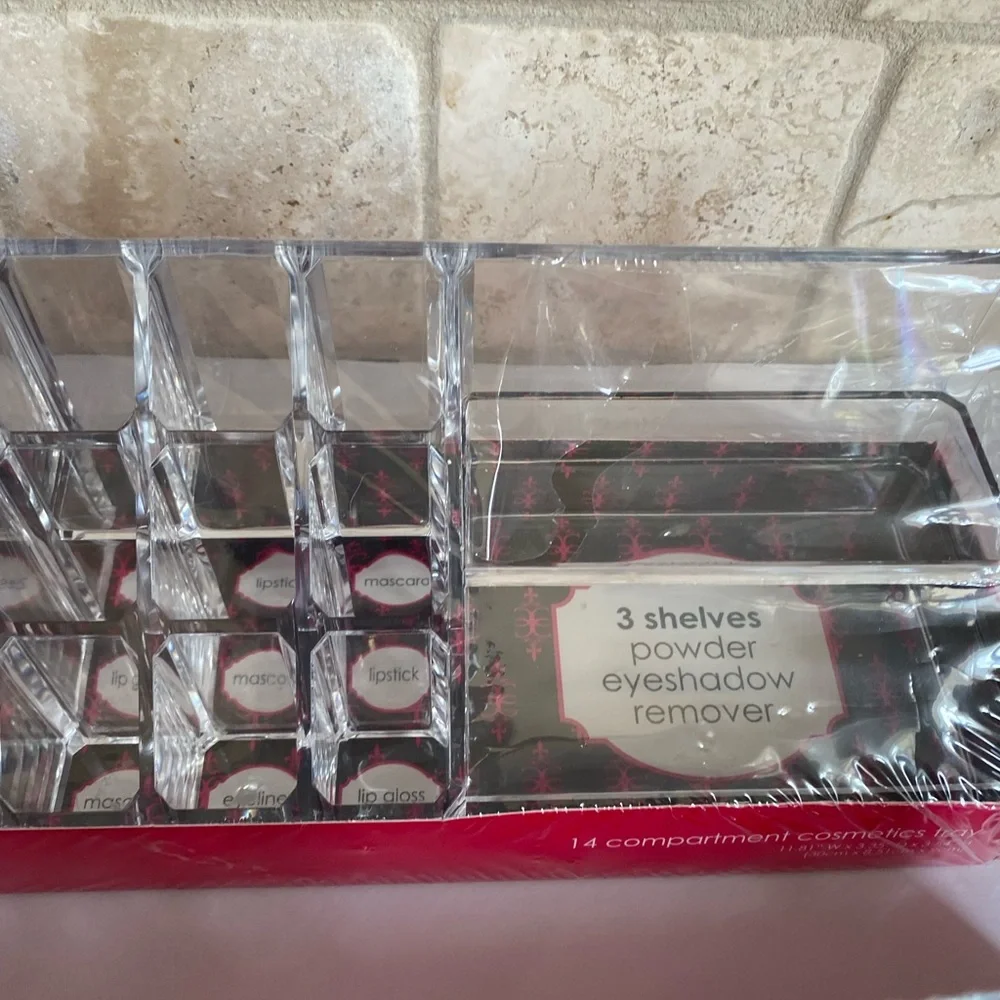 2 Clear Acrylic Make-Up Toiletry Organizers New with Tags